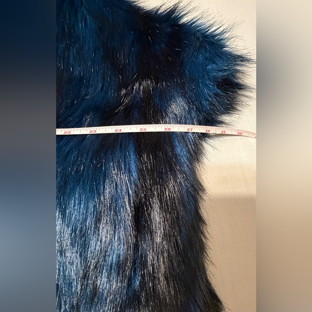 Cynthia Rowley Faux Fur Jacket - Midnight Blue - Picture 10 of 10